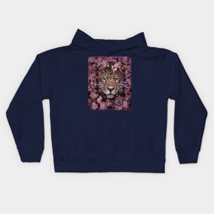 Tiger In Flowers Kids Hoodie